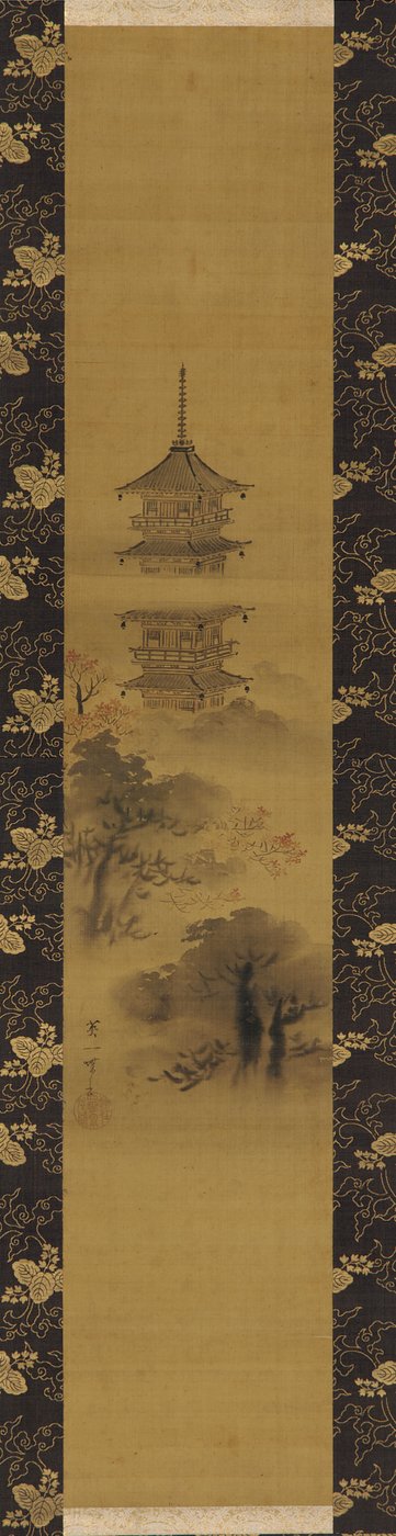 塔、江戸時代、17世紀半ばから18世紀初頭。 作： Hanabusa Itcho