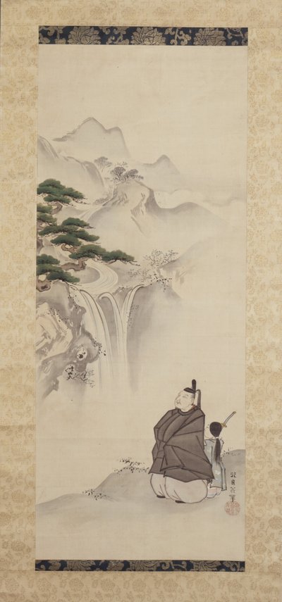 建物の詩（シルクにインクと色） 作： Hanabusa Itcho