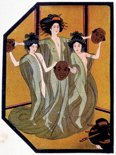 日本の若い娘たちの入場 - フェリシアン・シャンソール作「Poupée japonaises」（花房一丁画）にて、パリ 作： Hanabusa Itcho