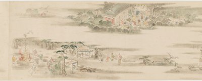 十二ヶ月の娯楽と職業、江戸時代、17世紀後半から18世紀前半。 作： Hanabusa Itcho