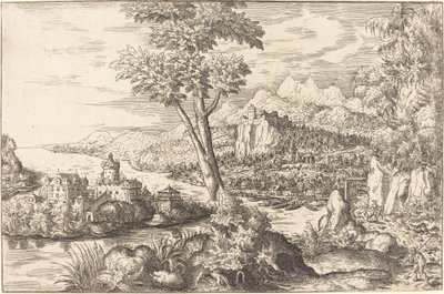 三人の男のいる風景 作： Hanns Lautensack