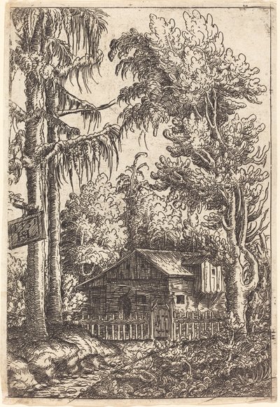 農家の小屋の見える風景 作： Hanns Lautensack