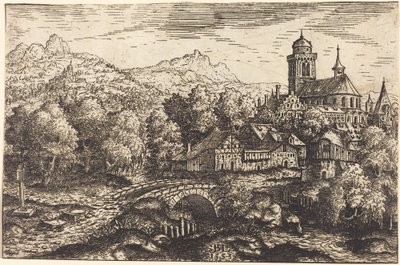 村のある山岳風景 作： Hanns Lautensack