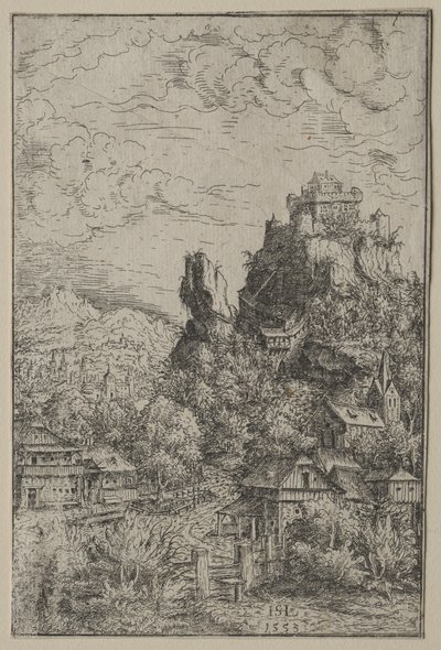 城のある風景、1553年。 作： Hanns Sebald Lautensack