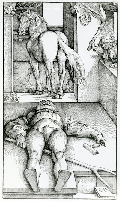 スリーピンググルーム＆ソーサレス 作： Hans (after) Baldung Grien