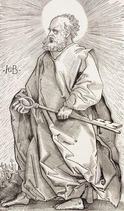 天国の鍵を握る聖ペテロ 作： Hans (after) Baldung Grien