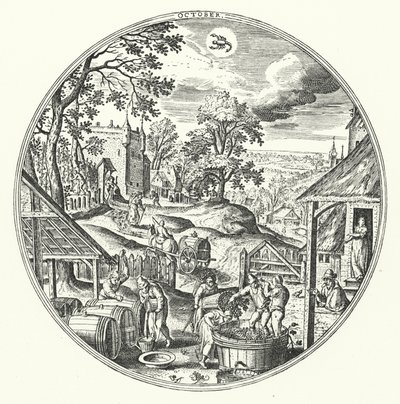 10月（刻印 作： Hans (after) Bol