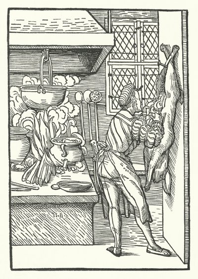 うさぎを解体する料理人（彫刻 作： Hans (after) Burgkmair