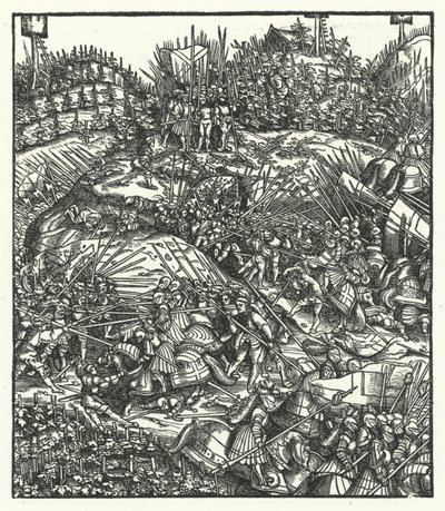 フランスと戦うオーストリアのマクシミリアン大公とその軍団 作： Hans (after) Burgkmair