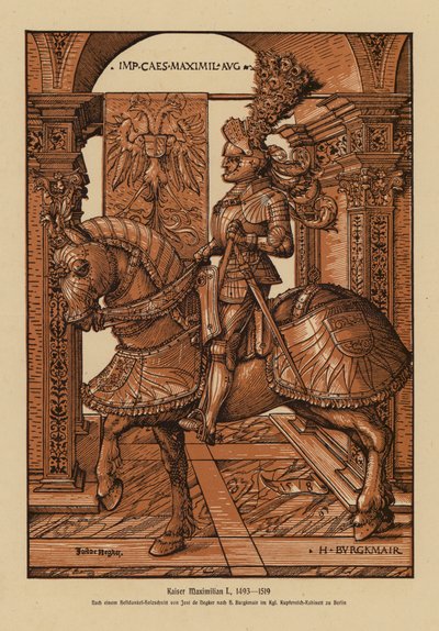 神聖ローマ皇帝マクシミリアン1世（木版画） 作： Hans (after) Burgkmair
