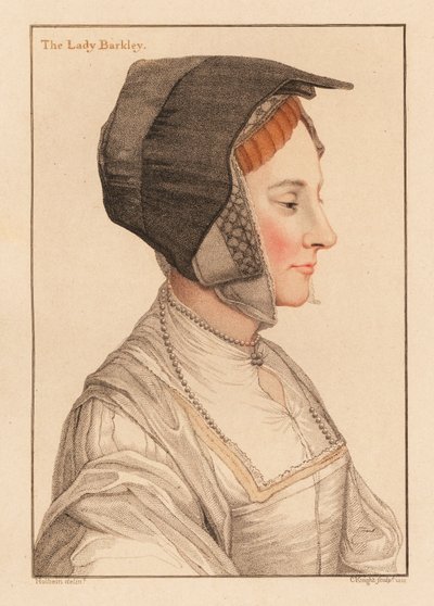 アン サヴェージ、トーマス ロード バークレーの 2 番目の妻、1812 年 (彫刻) 作： Hans (after) Holbein the Younger
