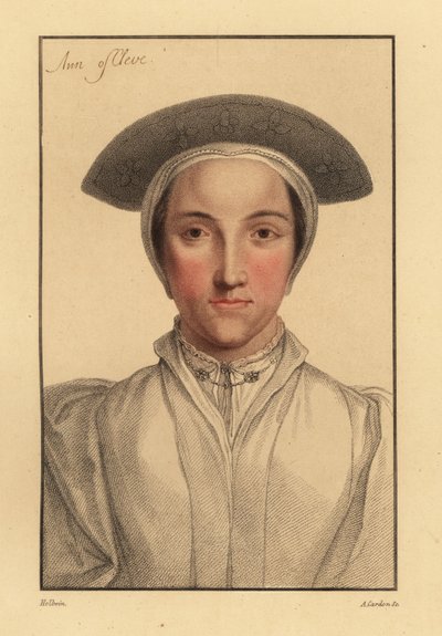 クレーブのアンまたはクレーブのアマリア、1812 年 (彫刻) 作： Hans (after) Holbein the Younger