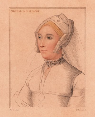 キャサリン ブランドン、サフォーク公爵夫人、1812 年 (彫刻) 作： Hans (after) Holbein the Younger