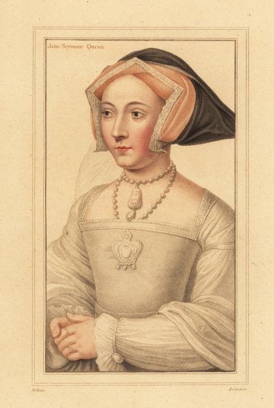 Jane Seymour, rainha da Inglaterra, terceira esposa do rei Henrique VIII, ,1812 (gravura) 作： Hans (after) Holbein the Younger
