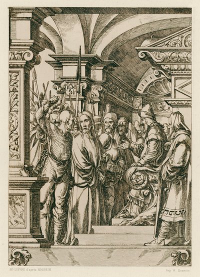 カイアファの前のイエス・キリスト（彫刻） 作： Hans (after) Holbein the Younger
