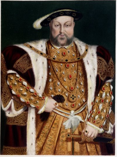 ヘンリー8世の肖像-A.P.ホルベインより、1543年頃。 作： Hans (after) Holbein the Younger