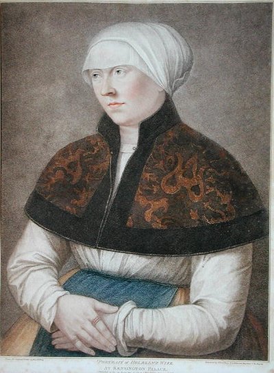 ホルベインの妻の肖像」フランチェスコ・バルトロッツィ（1727-1815）1796年（エングレービング） 作： Hans (after) Holbein the Younger