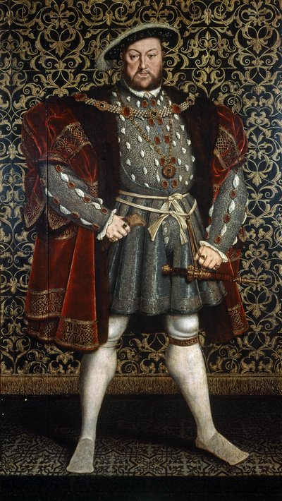 ヘンリー8世の肖像」1557年以降（木板に油彩 作： Hans (after) Holbein the Younger