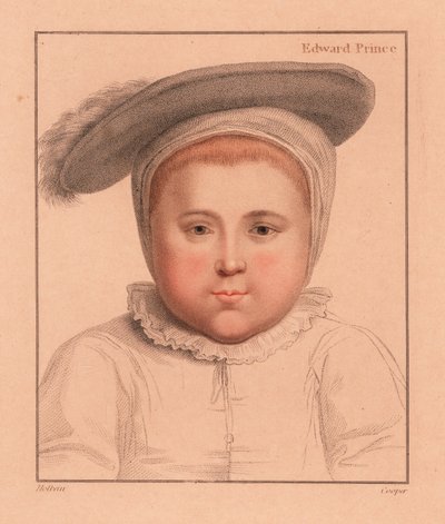 Prinssi Edward, 1-vuotias, myöhemmin Englannin kuningas Edward VI., 1812 (kaiverrus) 作： Hans (after) Holbein the Younger