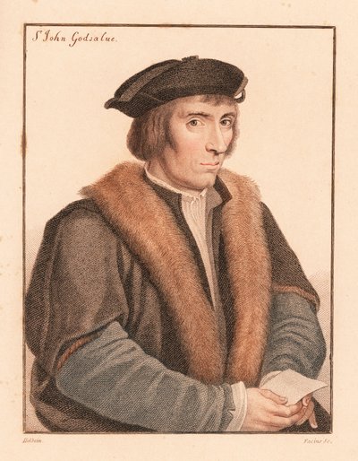 サー ジョン ゴッドサルブ、イギリスの政治家、1557 年、1812 年に死亡 (彫刻) 作： Hans (after) Holbein the Younger