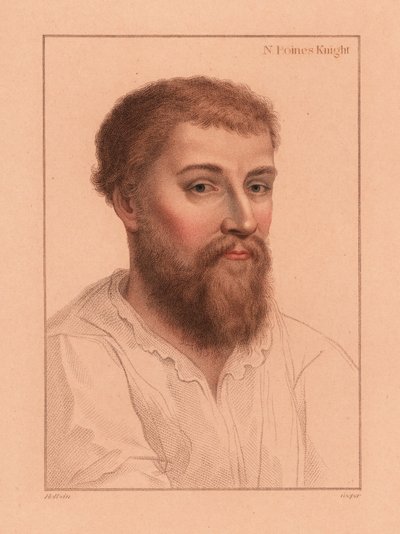 サー ニコラス ポインツ (1510-1556)、英国の廷臣、1812 年 (彫刻) 作： Hans (after) Holbein the Younger