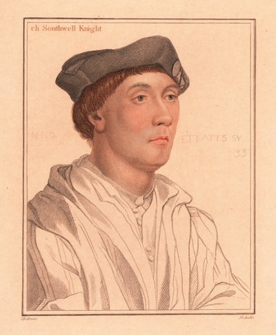 サー リチャード サウスウェル、英国枢密院議員、1812 年 (彫刻) 作： Hans (after) Holbein the Younger