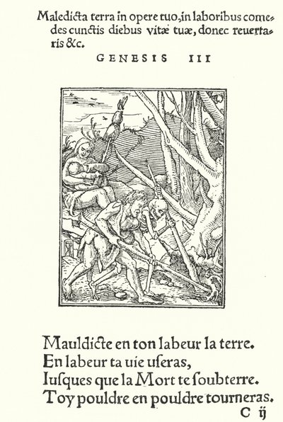 地球と人間への呪い」（彫刻 作： Hans (after) Holbein the Younger
