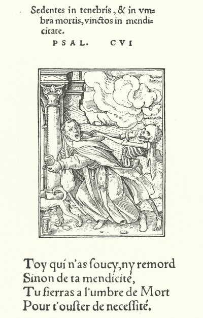 托鉢の修道士（エングレービング 作： Hans (after) Holbein the Younger
