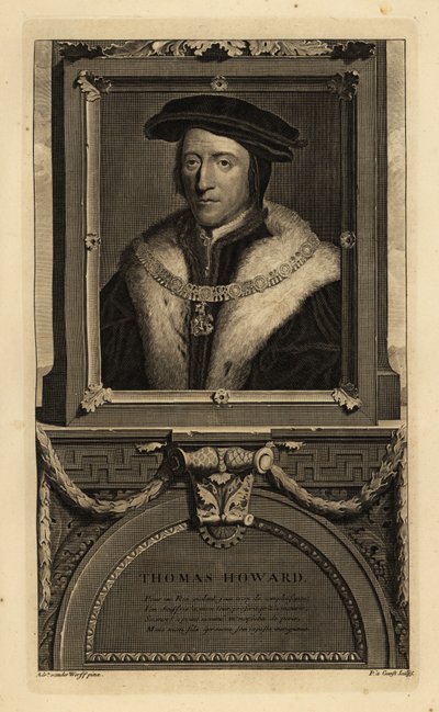 第3代ノーフォーク公トーマス・ハワード（1473-1554）（エングレーヴィング） 作： Hans (after) Holbein the Younger