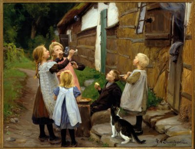 HAブレンデキルデ、シャボン玉 作： Hans Andersen Brendekilde