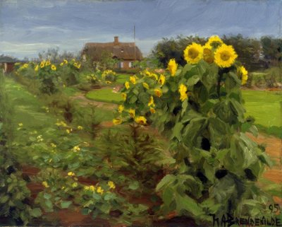 HABrendekilde、ひまわりの花 作： Hans Andersen Brendekilde