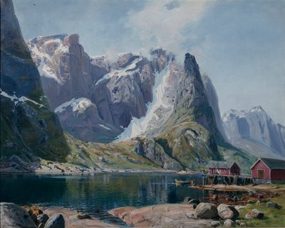 ノースランドフィヨルド c.1890 (キャンバスに油彩) 作： Hans Andreas Dahl