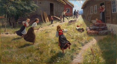 The Pig is Loose (キャンバスに油彩) 作： Hans Andreas Dahl
