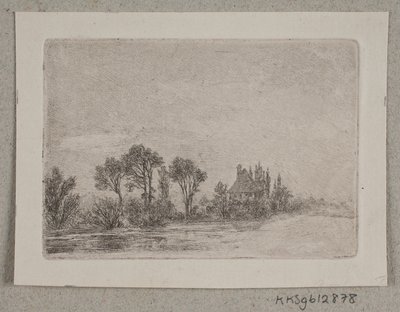 水辺の木々のある風景 作： Hans Anton Thiele