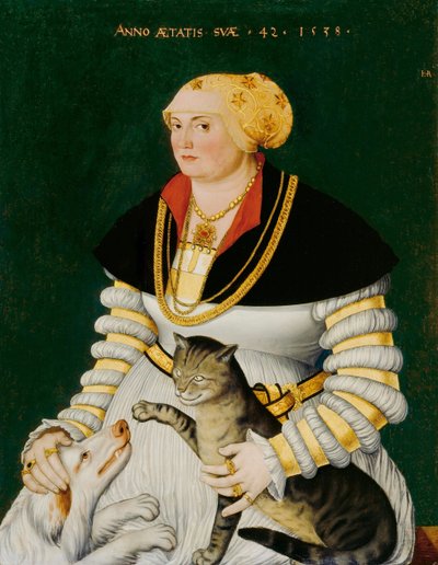 クレオフィア・ホルザルブの肖像、旧姓クリーグ・フォン・ベリコン、ハンス・アスパー作（1499-1571）。 木に油彩 作： Hans Asper