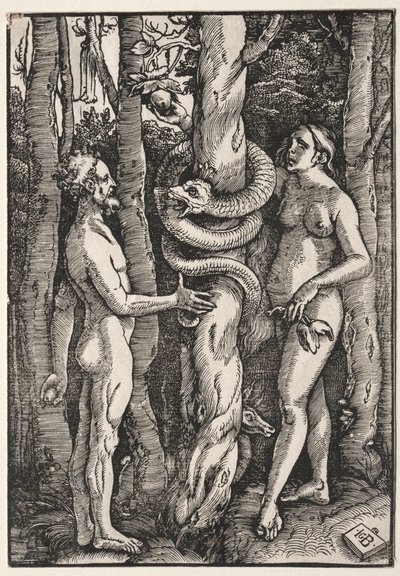 アダムとイブ、c。 1514。 作： Hans Baldung
