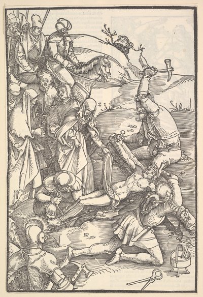 キリストは十字架に釘付けにされました：十字架に釘付けされたキリスト、Speculum Passionis Dom ...、1507。 作： Hans Baldung