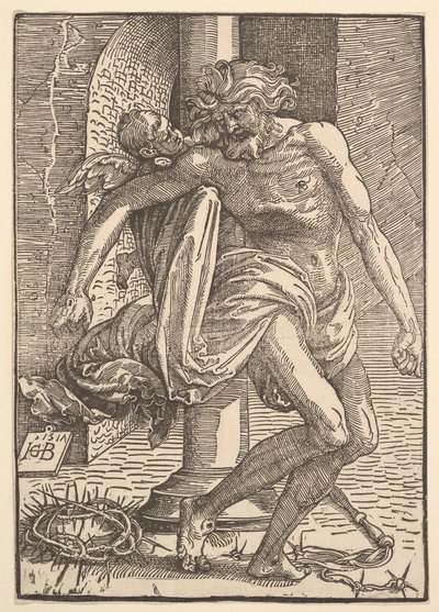 1517年、リトルエンジェルに支えられた拷問の道具を手にしたキリスト。 作： Hans Baldung