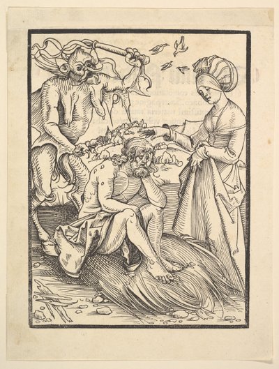 悪魔に誘惑された仕事、1509年。 作： Hans Baldung