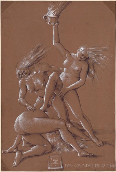 三人の魔女、1514年の新年の挨拶 作： Hans Baldung