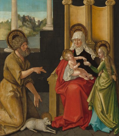 聖アンナと幼子キリスト、処女、洗礼者聖ヨハネ、c. 1511年。 作： Hans Baldung