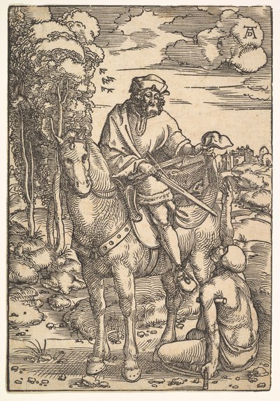 15世紀から16世紀の馬に乗って聖マーティン。 作： Hans Baldung