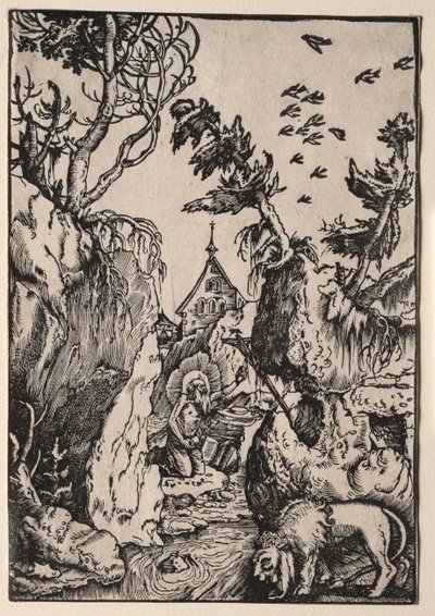 荒野の聖ジェローム。 作： Hans Baldung