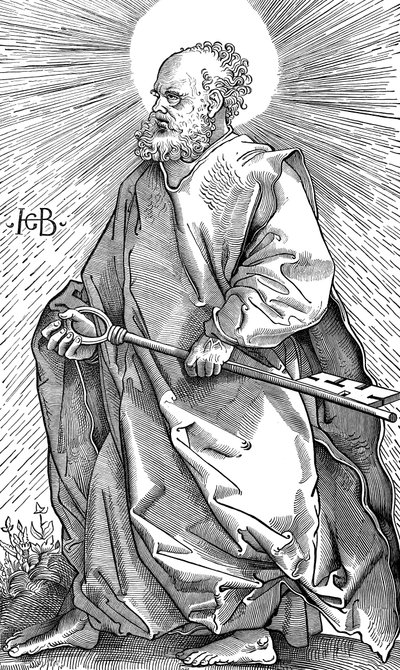 鍵のシンボルを持つ聖ペテロ、c1490-1550 作： Hans Baldung