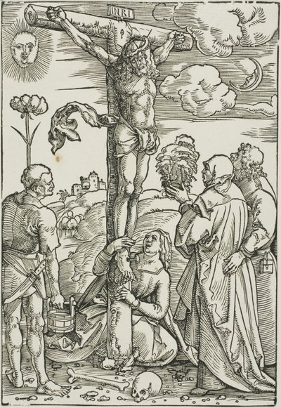 十字架上のキリストとマリア、ヨハネ、マグダレン、ステファノ 作： Hans Baldung Grien