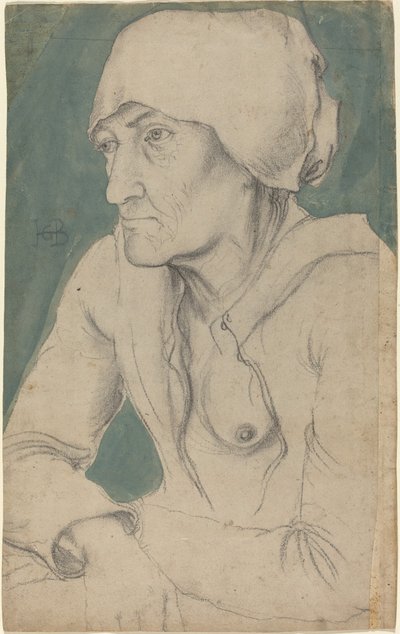 帽子をかぶった老婆の半身像 作： Hans Baldung Grien