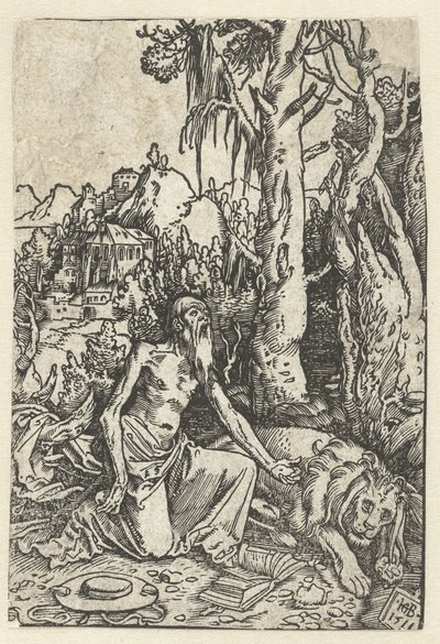 砂漠で悔い改めている聖ヒエロニムス 作： Hans Baldung Grien