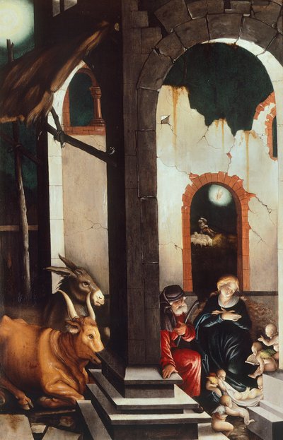 ハンス・バルドゥング（1484-1485-1545）作「キリスト降誕」パネル 作： Hans Baldung Grien