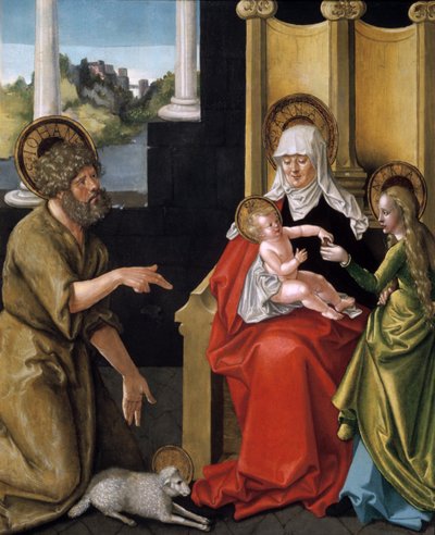 聖子と聖母、聖母、洗礼者聖ヨハネ、c1511 作： Hans Baldung Grien