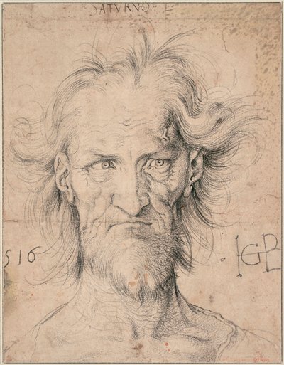 ひげを生やした老人の頭、サターン 作： Hans Baldung Grien